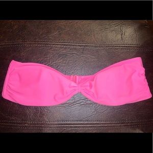 Pink strapless bikini top